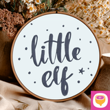Stickdatei Schriftzug - little elf - 4 Größen - 8 Formate