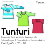 Schnittmuster Tunturi - Damen Raglanshirt Größe 32 - 60 - Sewando