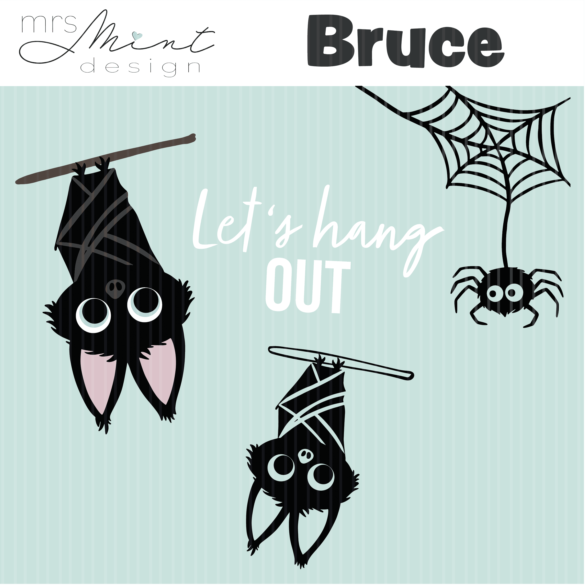 Plotterdatei - Bruce & Friends Fledermaus - svg - dxf - cutting file - Silhouette - Cricut - Sewando