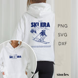 Minimalistischer Backprint mit Schriftzug „In my ski era“ – modernes Ski Plotterdesign für Winter-Shirts und Hoodies. Dezenter Frontprint „In my ski era“ – minimalistische Plotterdatei für Ski- und Winter-Styles