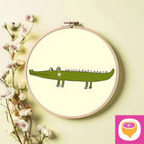 Stickdatei Doodle Applikation - Krokodil - 4 Größen - 8 Formate