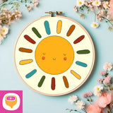 Stickdatei Doodle Applikation - Sonne - 4 Größen - 8 Formate