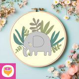 Stickdatei Doodle Applikation - kleiner Elefant - 4 Größen - 8 Formate