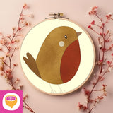 Stickdatei Doodle Applikation - little Robin - 4 Größen - 8 Formate