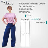 Schnittmuster Mid Waist Palazzo Jeans "Der ferne Pfad" Damen Gr. 64 - 124