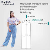 Schnittmuster High Waist Palazzo Jeans "Der ferne Pfad" Damen Gr. 32 - 62