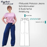 Schnittmuster Mid Waist Palazzo Jeans "Der ferne Pfad" Damen Gr. 16 - 31
