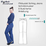 Schnittmuster Mid Waist Schlag Jeans "Der geschlungene Pfad" Damen Gr. 32 - 62