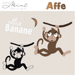 Plotterdatei - Affe einzeln - Monkey - alles Banane - svg - dxf - cutting file - Silhouette - Cricut - Sewando