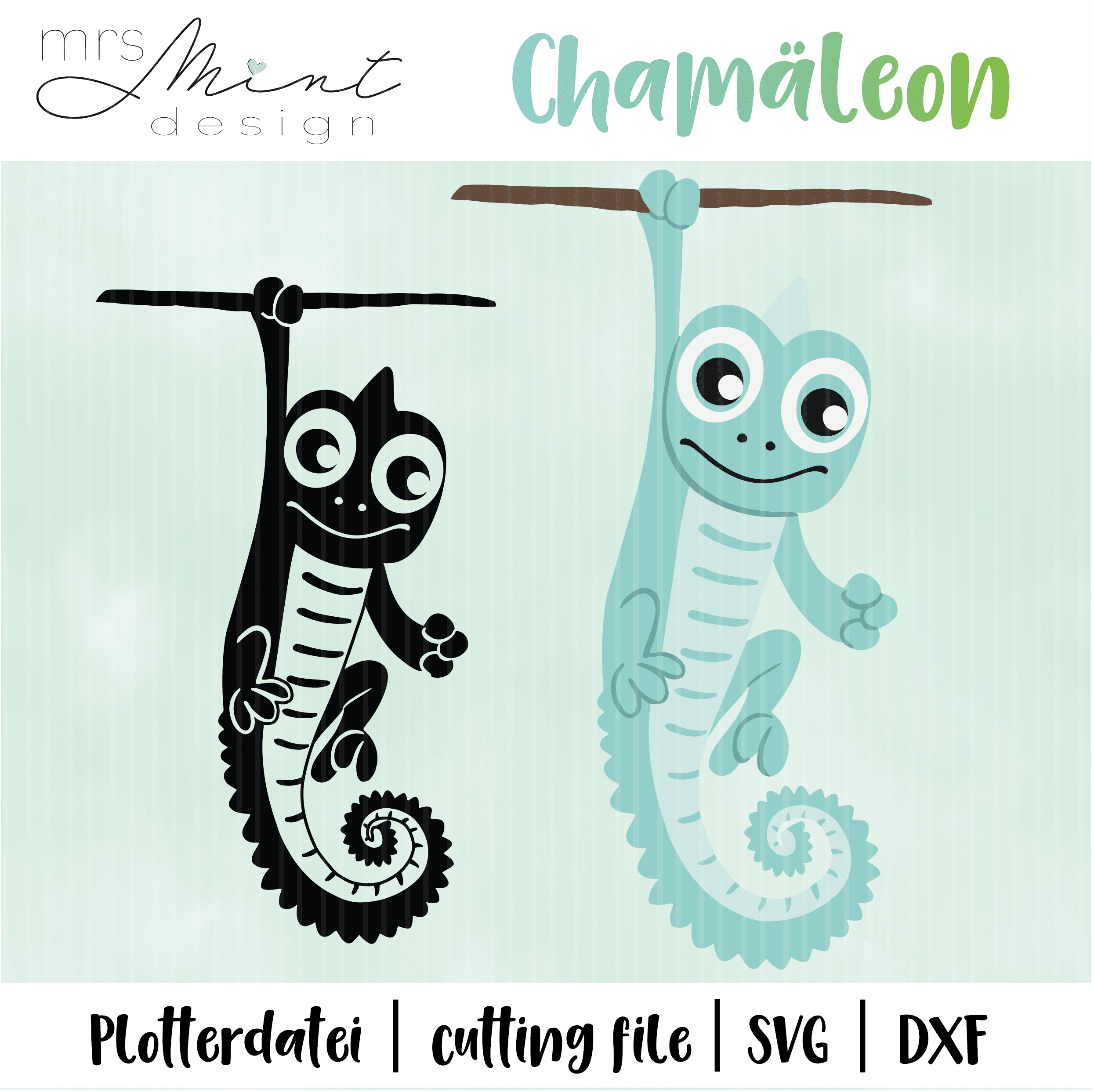 Plotterdatei - Chamäleon einzeln - Fliege - svg - dxf - cutting file - Silhouette - Cricut - Sewando