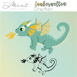 Plotterdatei - Zauberwelten Drachen einzeln - svg - dxf - cutting file - Silhouette - Cricut - Sewando