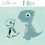 Plotterdatei - Mrs Mint Design - T-Rex Dinosaurier einzeln - Cutting File SVG DXF - Sewando