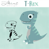 Plotterdatei - Mrs Mint Design - T-Rex Dinosaurier einzeln - Cutting File SVG DXF - Sewando