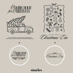 Zweiteiliges Weihnachts-Plotterdatei-Set mit In my cozy Christmas Era & Coming Home for Christmas – Line Art Designs für Sweater, Hoodies & festliche DIY-Projekte.