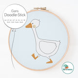 Doodle-Stickdatei Gans 4 Größen