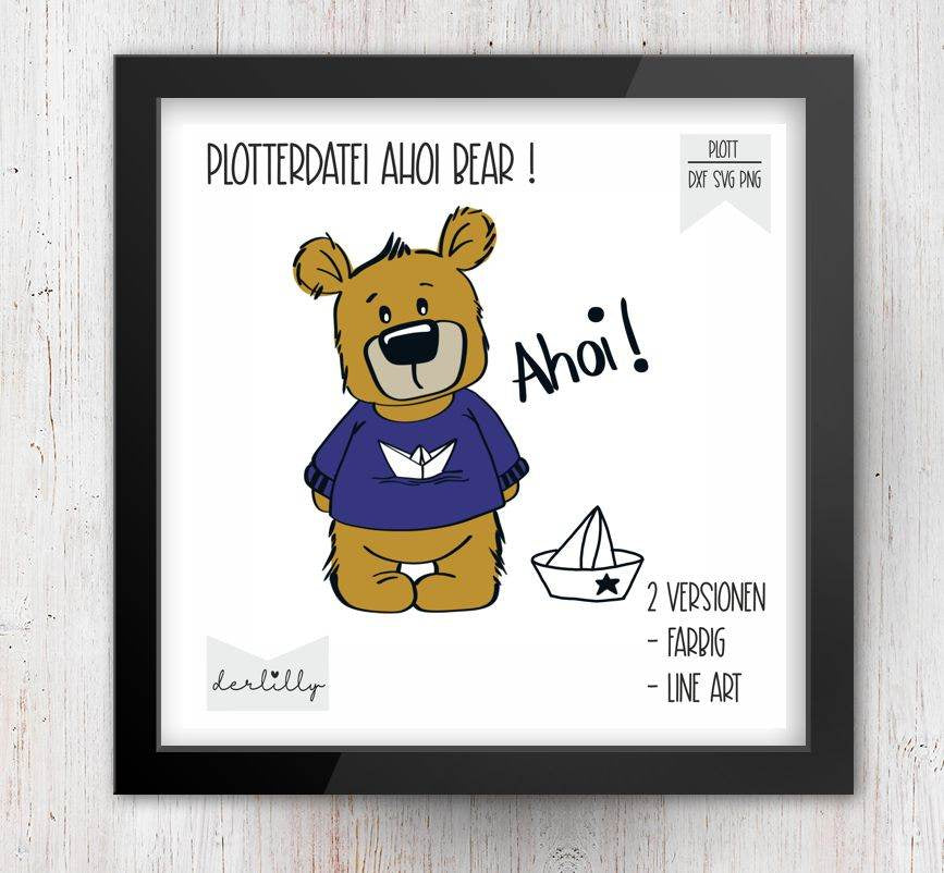 Plotterdatei Ahoi Bear - Sewando