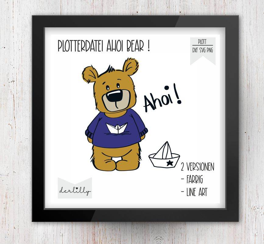 Plotterdatei Ahoi Bear - Sewando