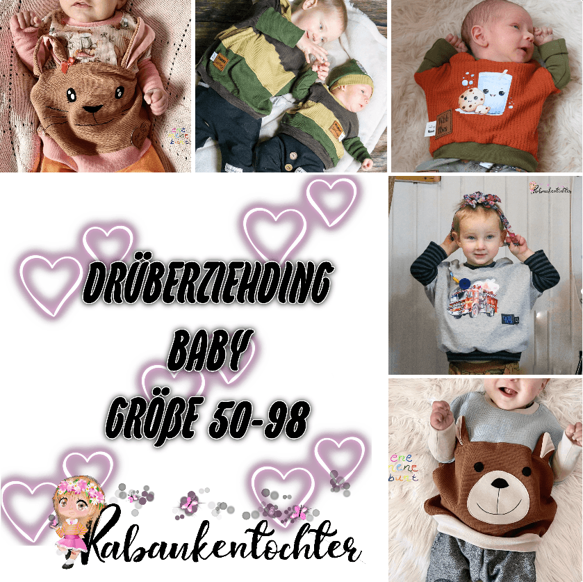 Schnittmuster Drüberziehding Baby Onepiece-Shirt Größe 50-98 - Sewando