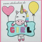 Einhorn Babyparty Stickdatei, fröhlicher Baby-Party-Charme für deine Stickmaschine - Sewando