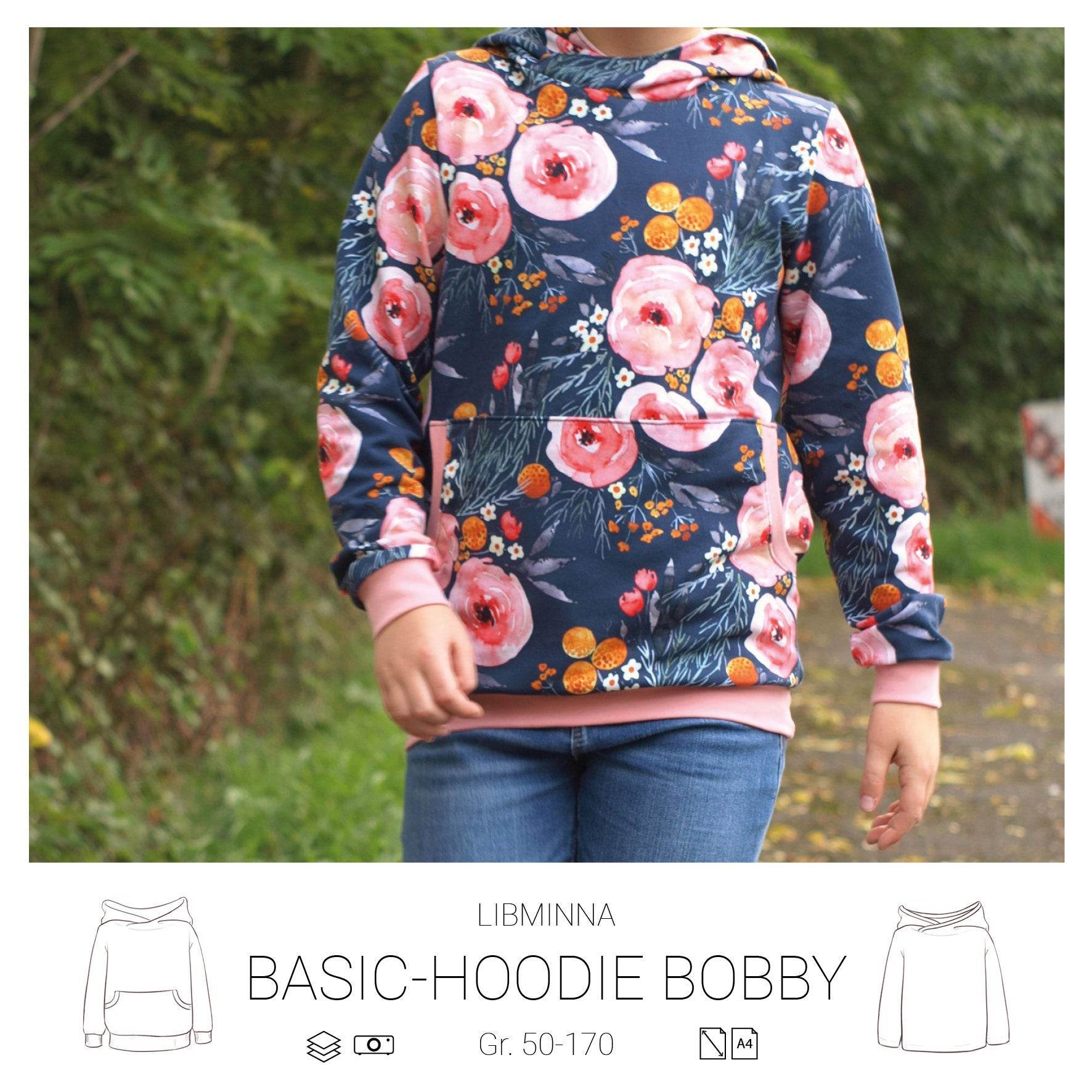 Basichoodie Bobby Schnittmuster 50-170 - Sewando