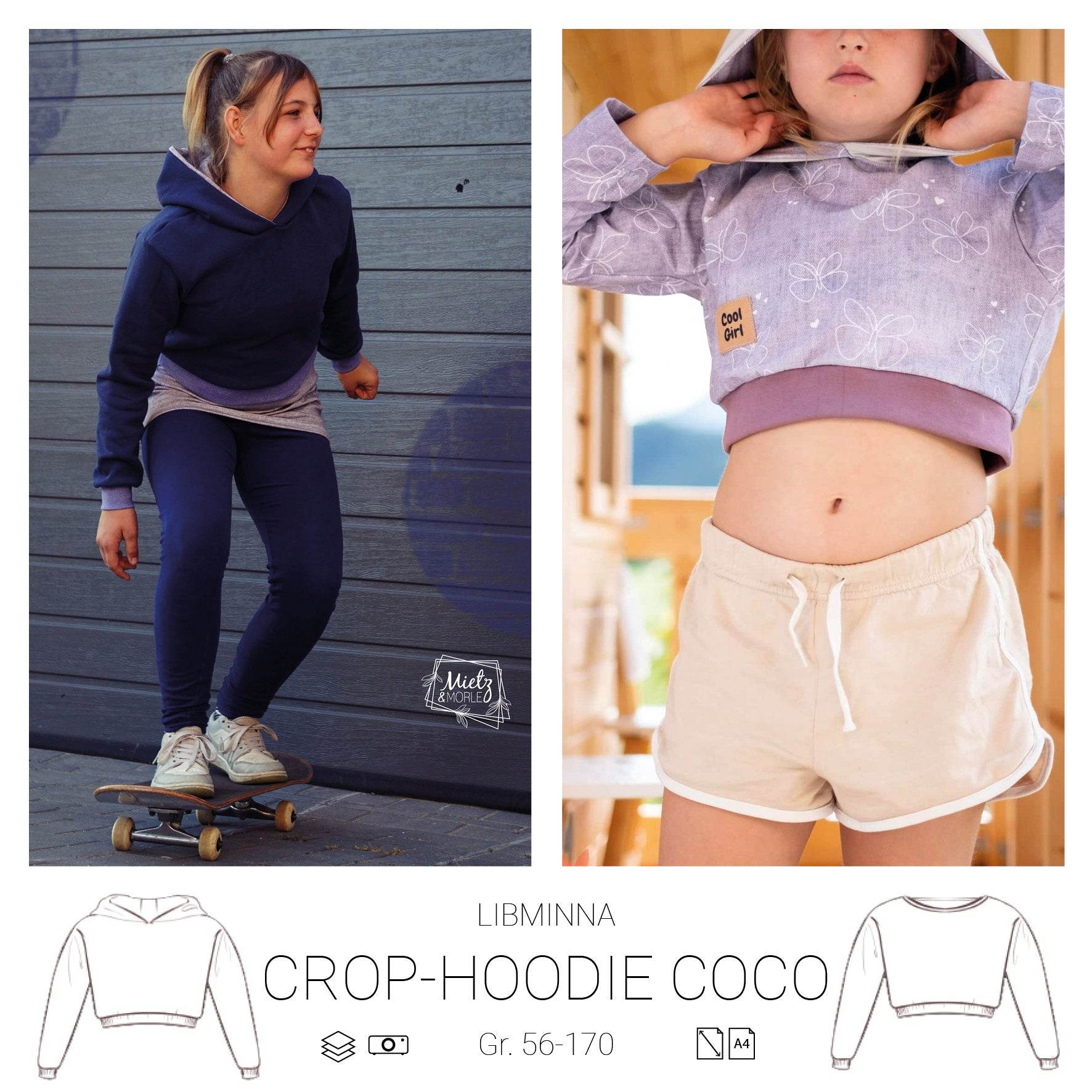 Crophoodie Coco Hoodie Schnittmuster 56-170 - Sewando