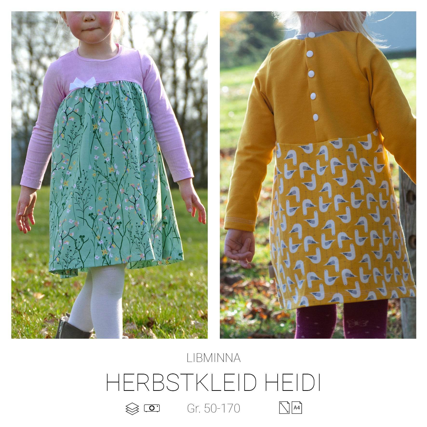 Herbstkleid Heidi Schnittmuster Kleid 50-170 - Sewando
