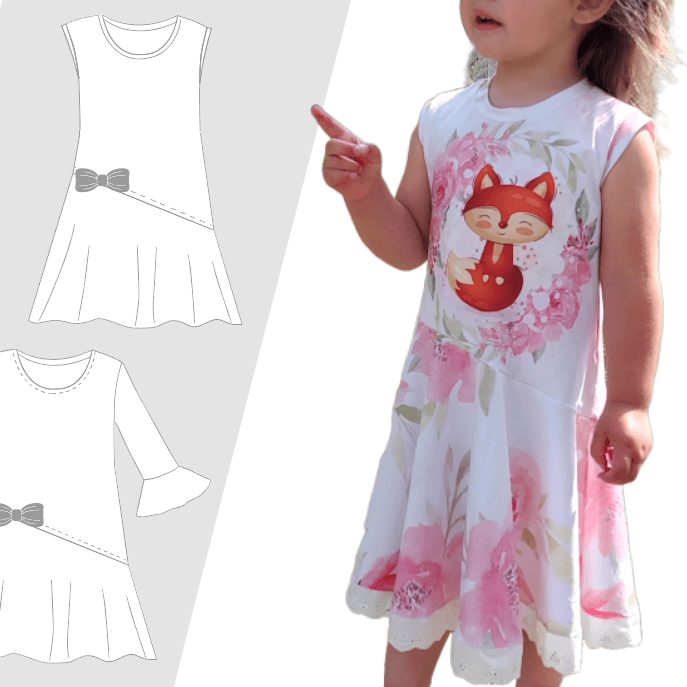 Jerseykleid Lisa nähen – für Mädchen Gr. 80–164 - Sewando