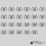 Plotterdatei Größenlabel Katze Kinder Größen 44–176