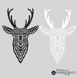 Plotterdatei Hirsch Ornamental | Hirschkopf aus Ornamenten