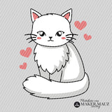 Plotterdatei Katze Meow | Comic Katze mehrfarbig | Kindermotiv