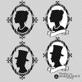 Plotterdatei Scherenschnitt Frau Mann | Silhouette plotten | Vintage