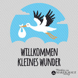 Plotterdatei Storch Taufe | Willkommen kleines Wunder