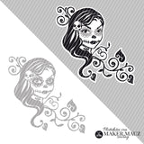 Plotterdatei La Catrina | Totenkopf Lady | Gothic