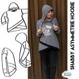 Schnittmuster "Shabby Asymmetrie Hoodie" Gr. 34 - 52
