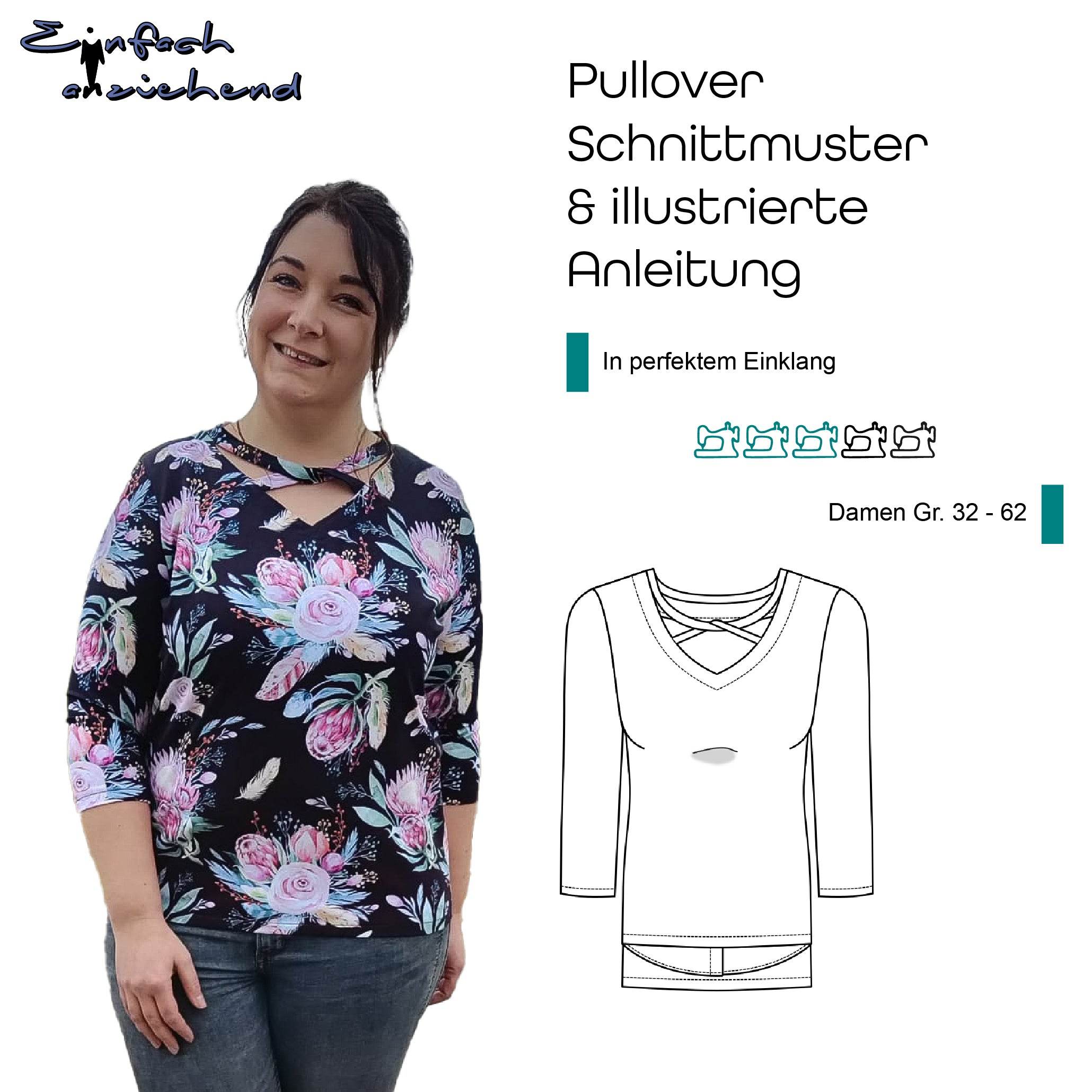 Schnittmuster Pullover „In perfektem Einklang“ Damen Gr. 32 - 62 - Sewando