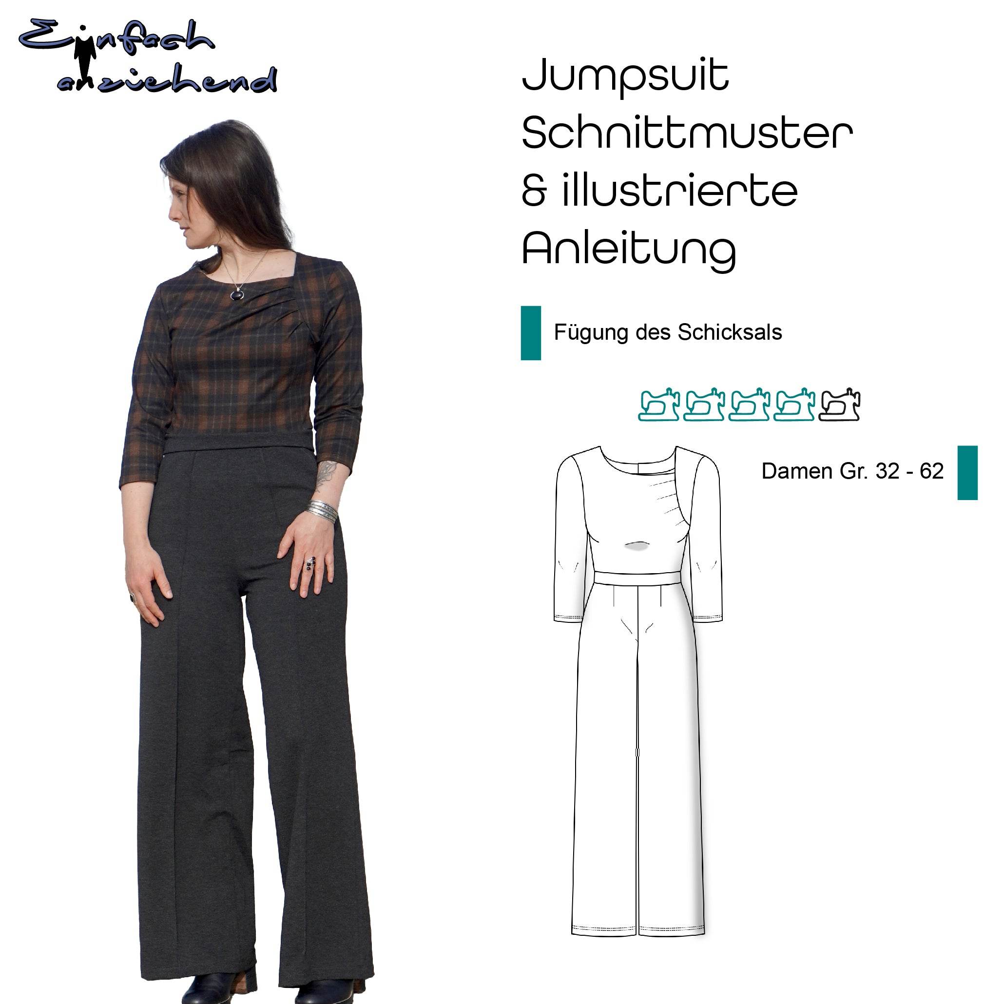 Schnittmuster Jumpsuit „Fügung des Schicksals“ Damen Gr. 32 - 62 - Sewando