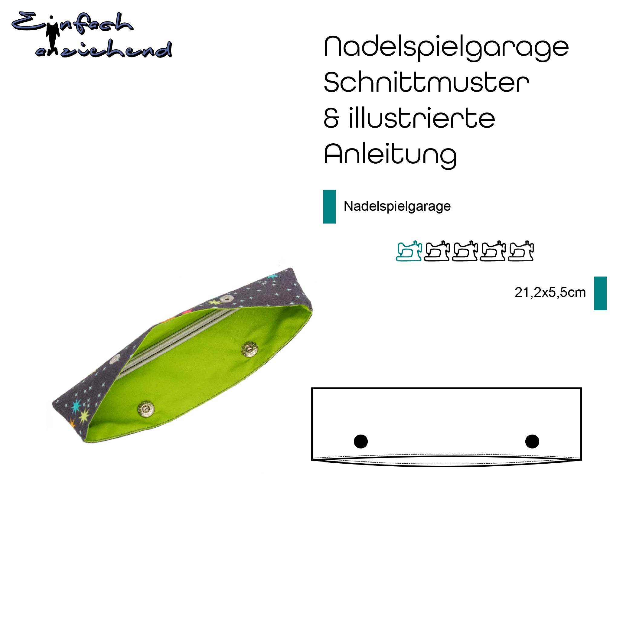 Schnittmuster Nadelspielgarage 21,2x5,5cm - Sewando