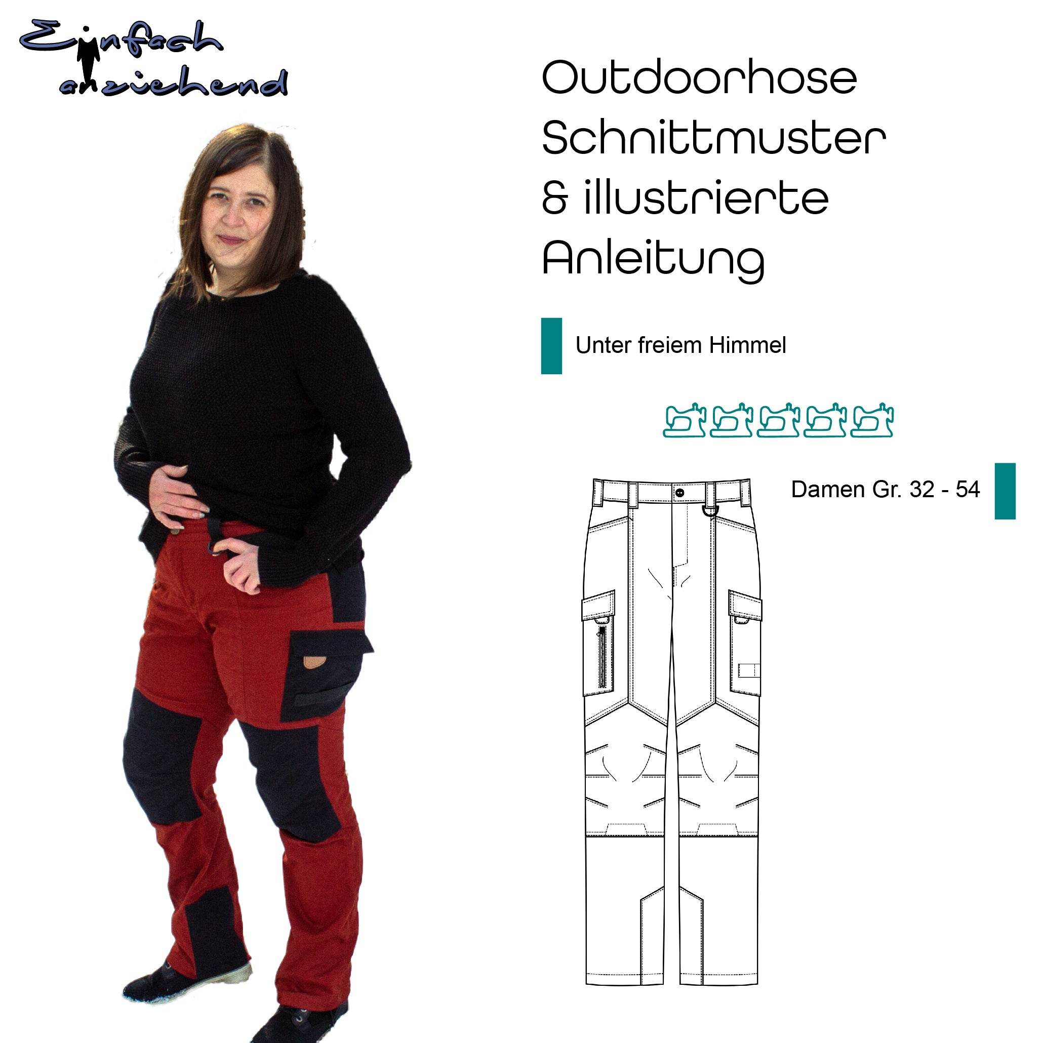 Schnittmuster Outdoorhose „Unter freiem Himmel“ Damen Gr. 32 – 54 - Sewando