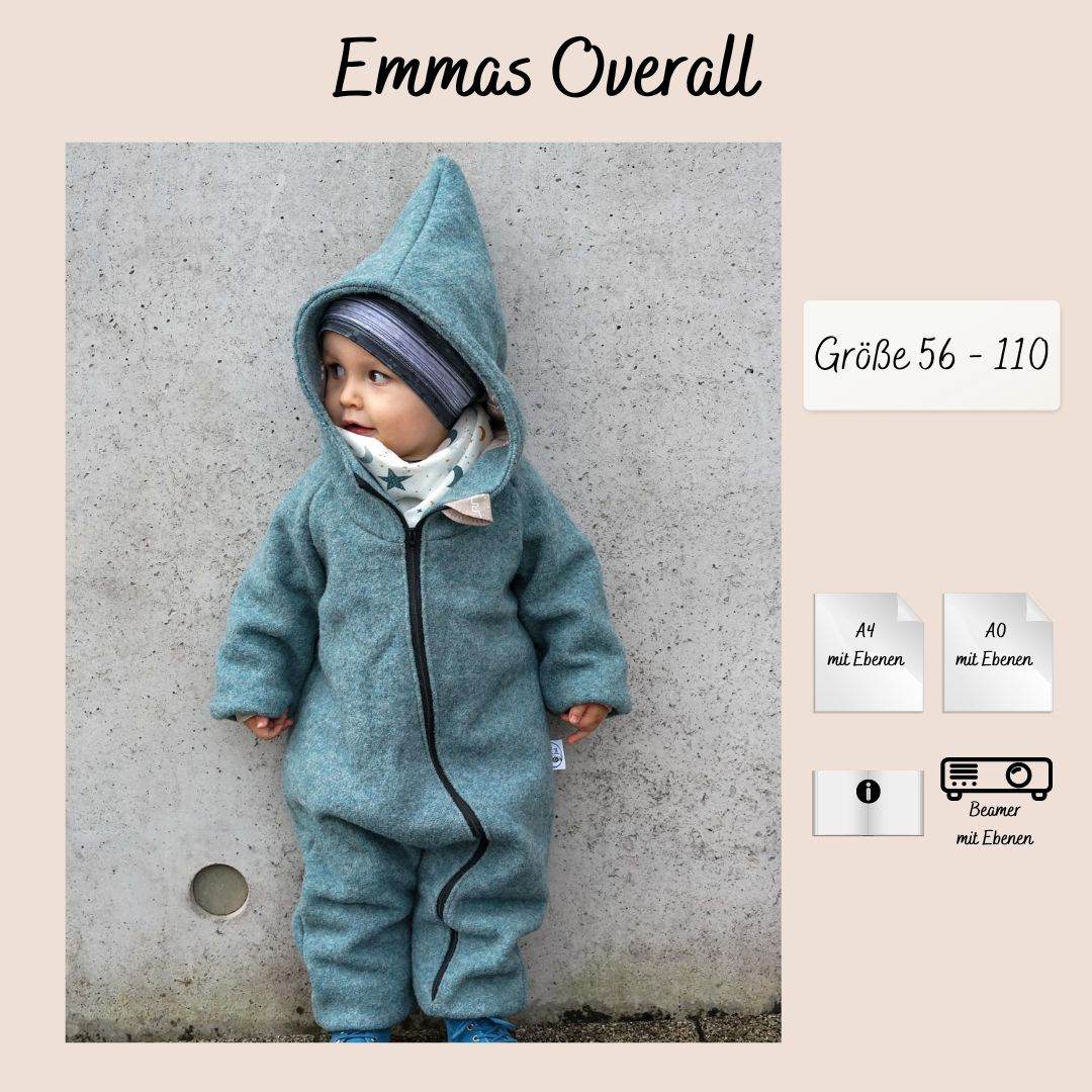 Schnittmuster Emmas Overall Größe 56 – 110 - Sewando
