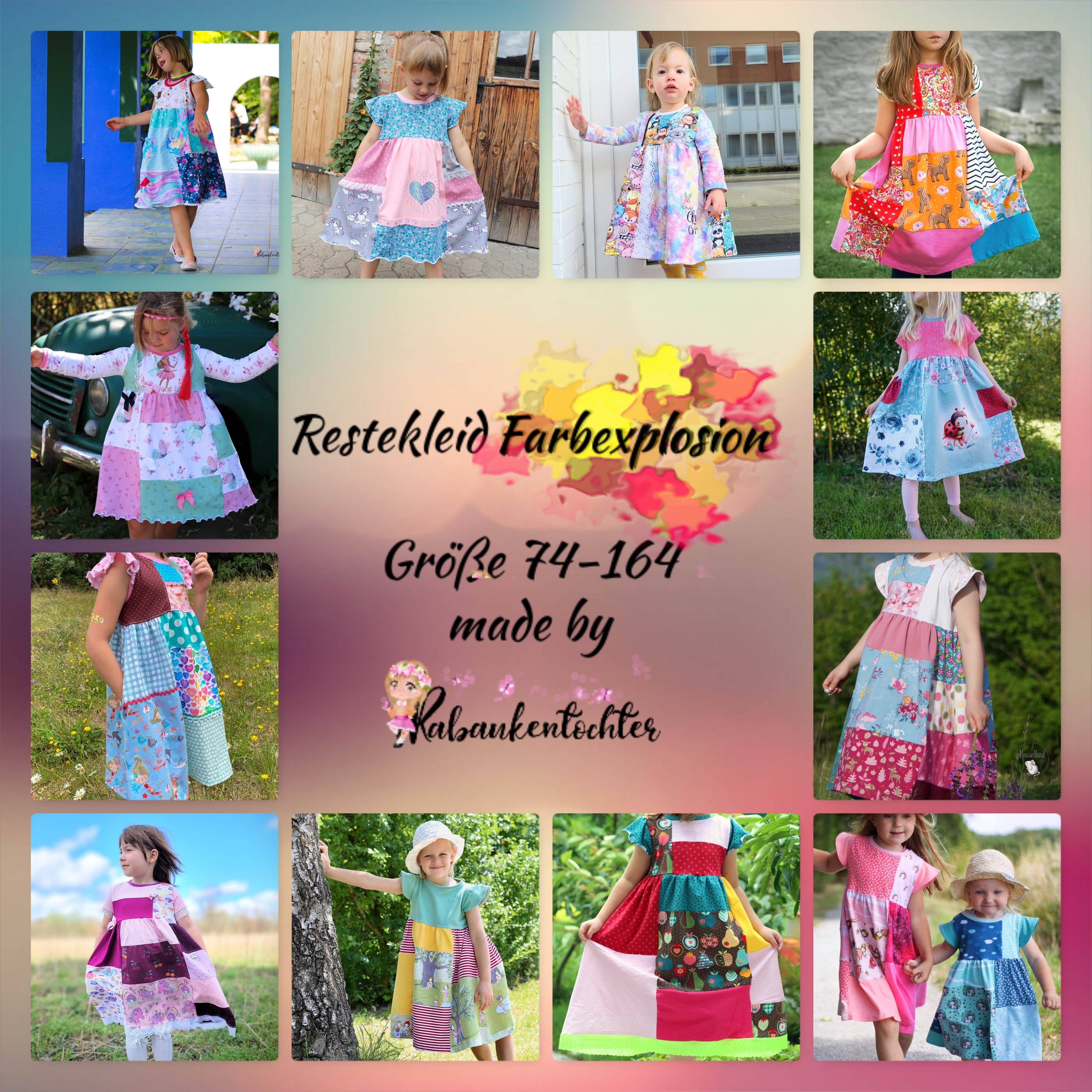 Schnittmuster Restekleid Farbexplosion Größe 74-164 - Sewando