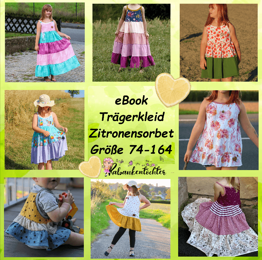 Schnittmuster Trägerkleid Zitronensorbet Größe 74-164 - Sewando