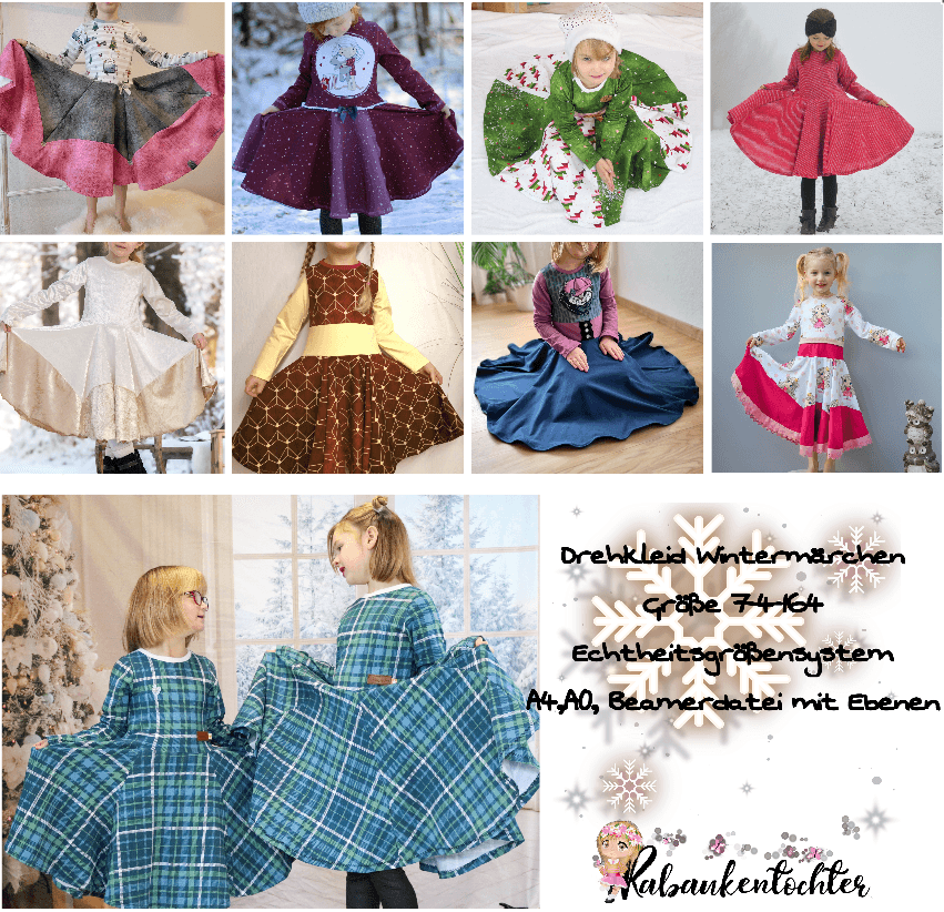 Schnittmuster Wintermärchen Drehkleid Größe 74-164 - Sewando