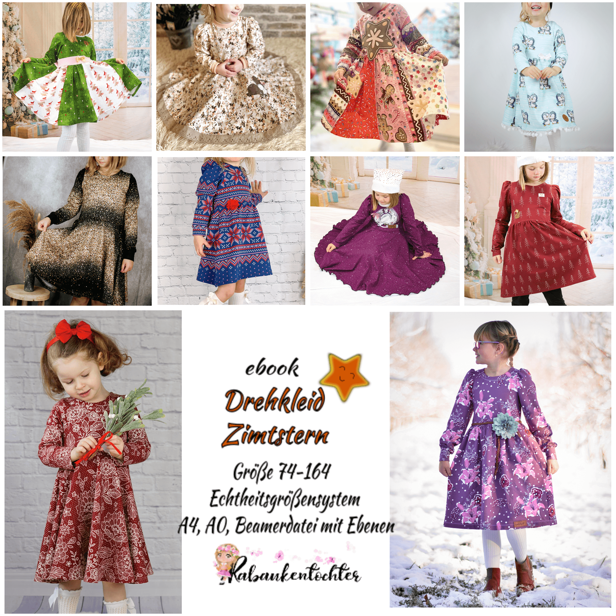 Schnittmuster Drehkleid Zimtstern Größe 74-164 - Sewando