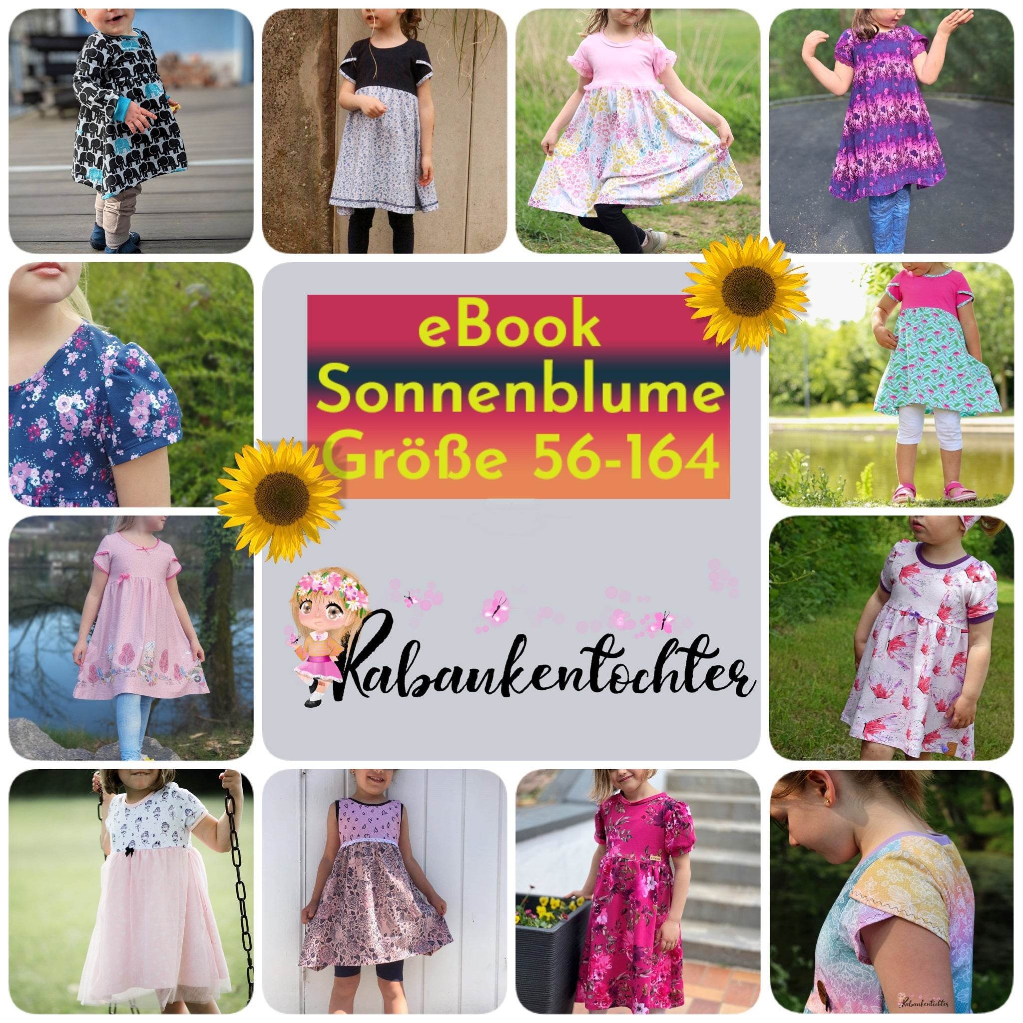 Schnittmuster Sonnenblume Babydoll Kleidchen Größe 56-164 - Sewando