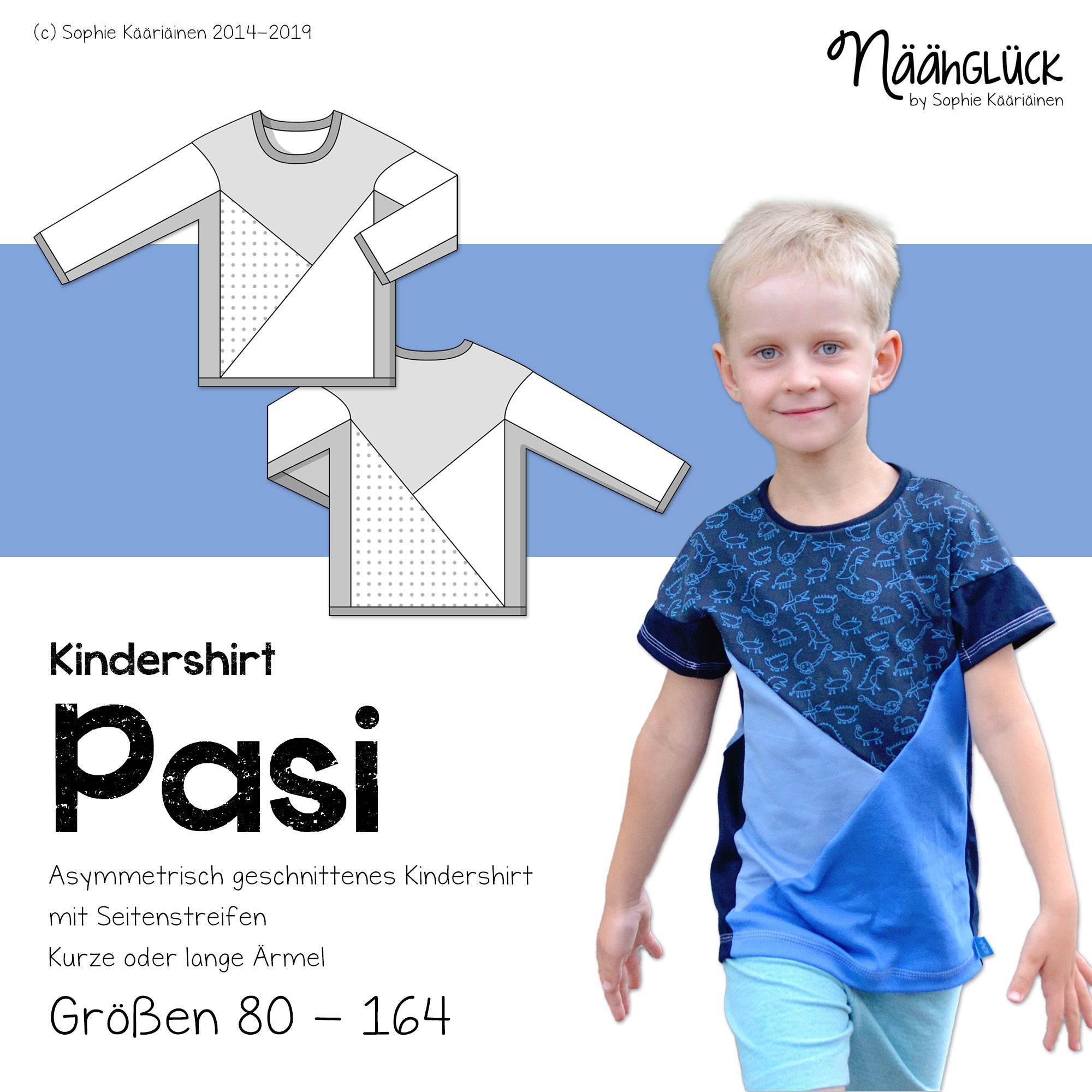Schnittmuster Kindershirt Pasi - Größe 80 - 164 - Sewando