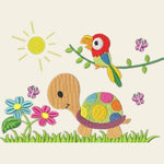 Stickdatei Schildkröte und Papagei Taschenmotiv TM92 - Sewando