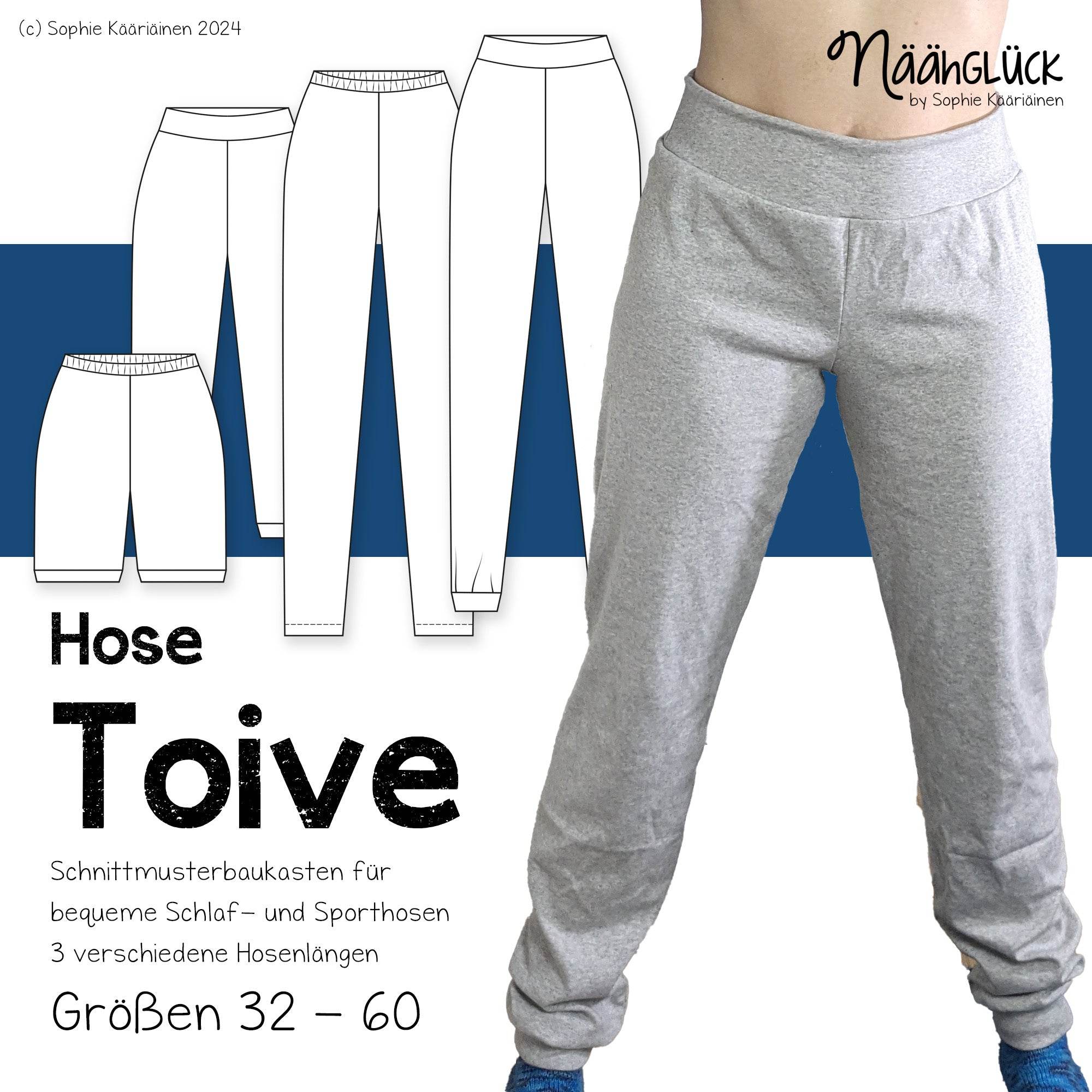 Schnittmuster Schlaf- und Yogahose Toive Größen 32 - 60 - Sewando