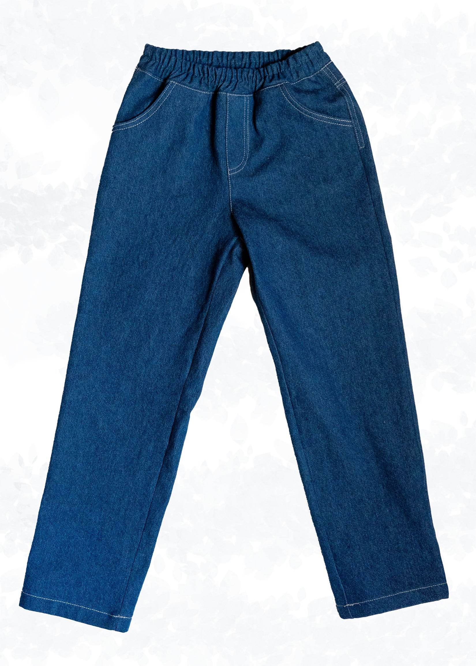 Toni - lange Kinder Hose mit Gummizug aus Sweat oder Webware Gr. 98-164 - Sewando