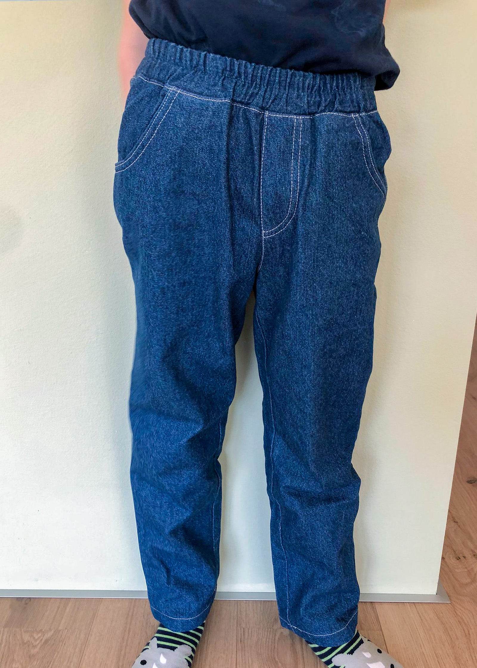 Toni - lange Kinder Hose mit Gummizug aus Sweat oder Webware Gr. 98-164 - Sewando