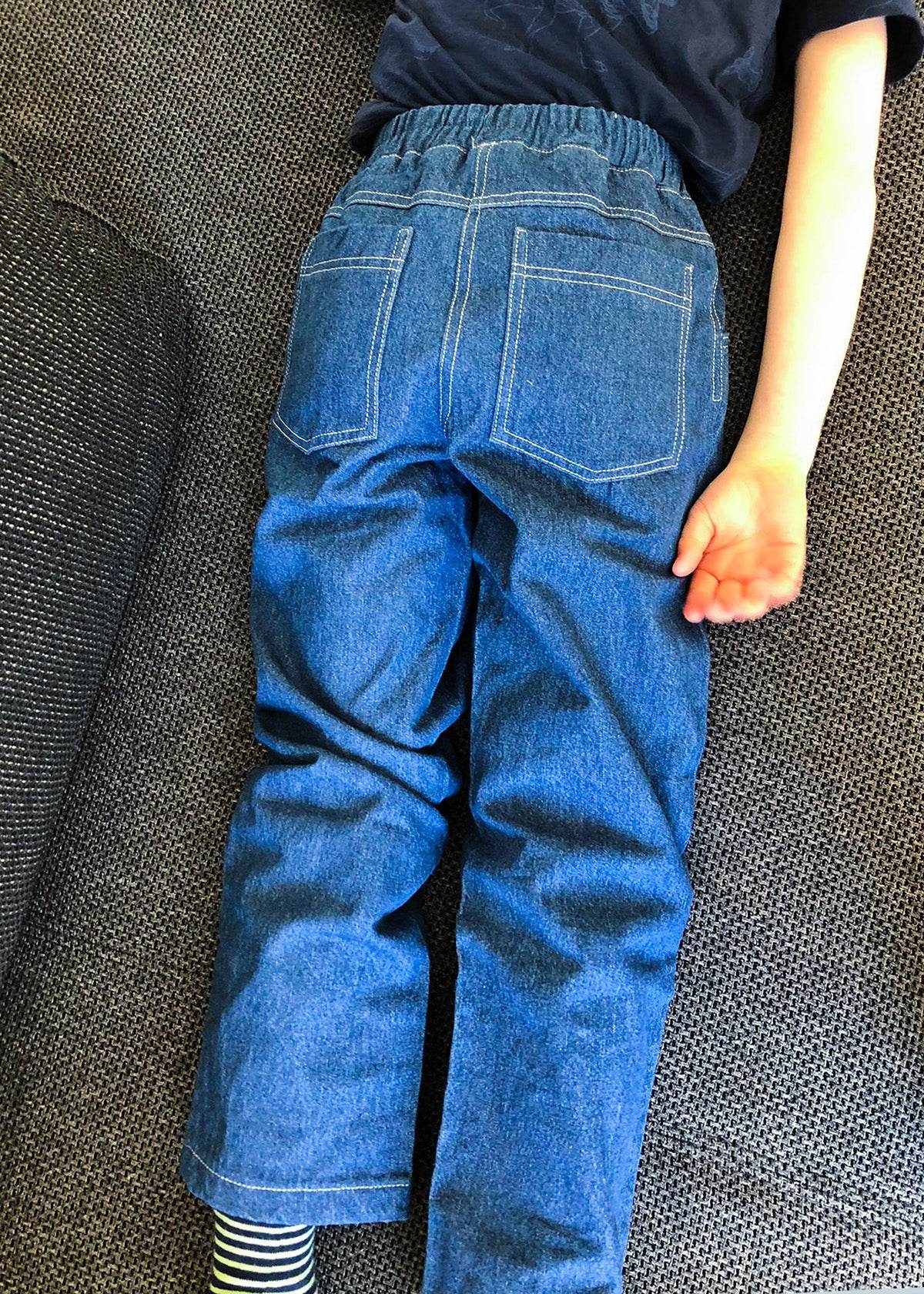 Toni - lange Kinder Hose mit Gummizug aus Sweat oder Webware Gr. 98-164 - Sewando